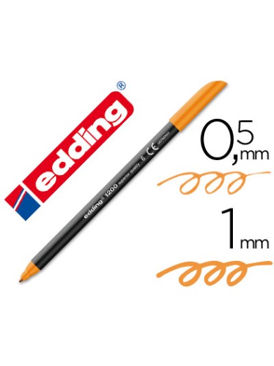 Rotulador edding punta fibra 1200 naranja n.6 punta redonda 0.5 mm