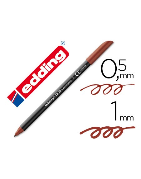 Rotulador edding punta fibra 1200 marron n.7 punta redonda 0.5 mm