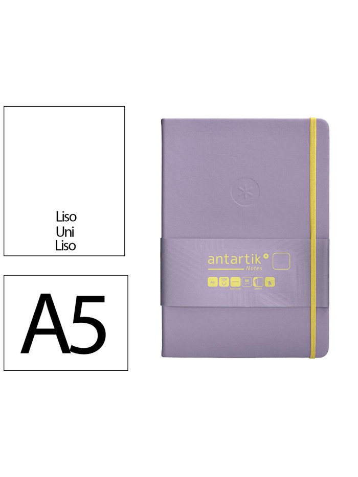 Cuaderno con gomilla antartik notes tapa dura a5 hojas lisas morado y amarillo 100 hojas 80 gr fsc Cuaderno con gomilla antartik notes tapa dura a5 hojas lisas morado y amarillo 100 hojas 80 gr fsc