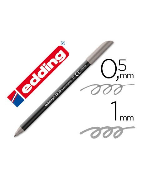 Rotulador edding punta fibra 1200 gris n.12 punta redonda 0.5 mm