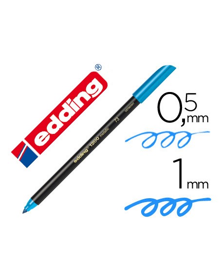 Rotulador edding punta fibra 1200 azul claro n.10 punta redonda 0.5 mm