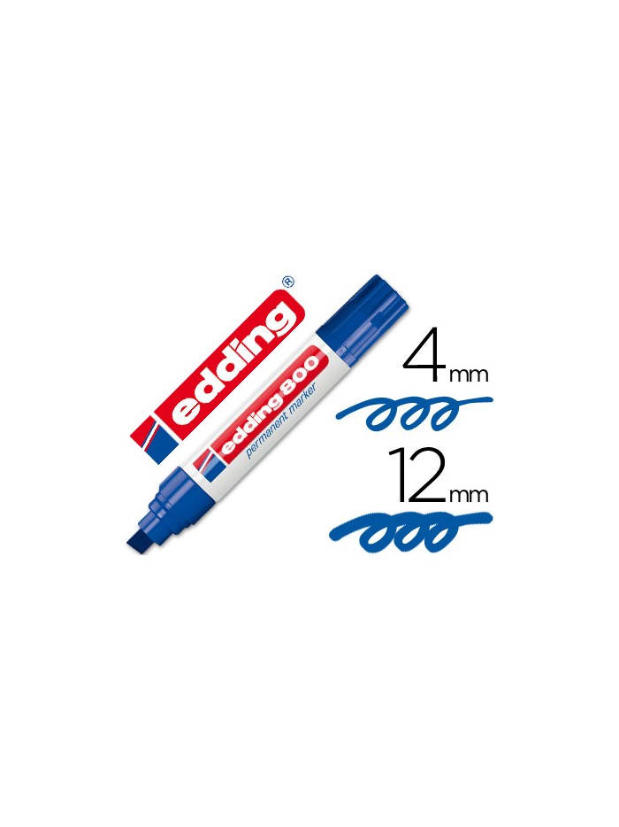 Rotulador edding marcador permanente 800 azul punta biselada 12 mm Rotulador edding marcador permanente 800 azul punta biselada 12 mm