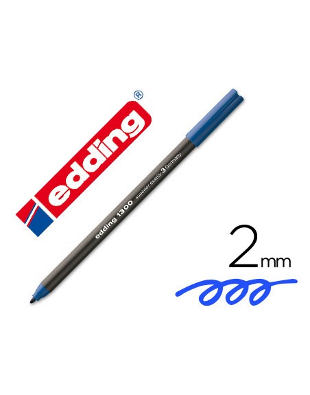 Rotulador edding punta fibra 1300 azul punta redonda 2 mm