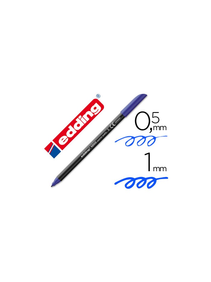 Rotulador edding punta fibra 1200 azul n.3 punta redonda 0.5 mm Rotulador edding punta fibra 1200 azul n.3 punta redonda 0.5 mm