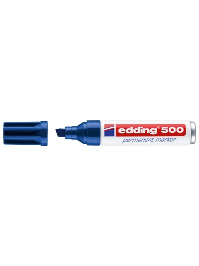 Rotulador edding marcador permanente 500 azul punta biselada 7 mm recargable