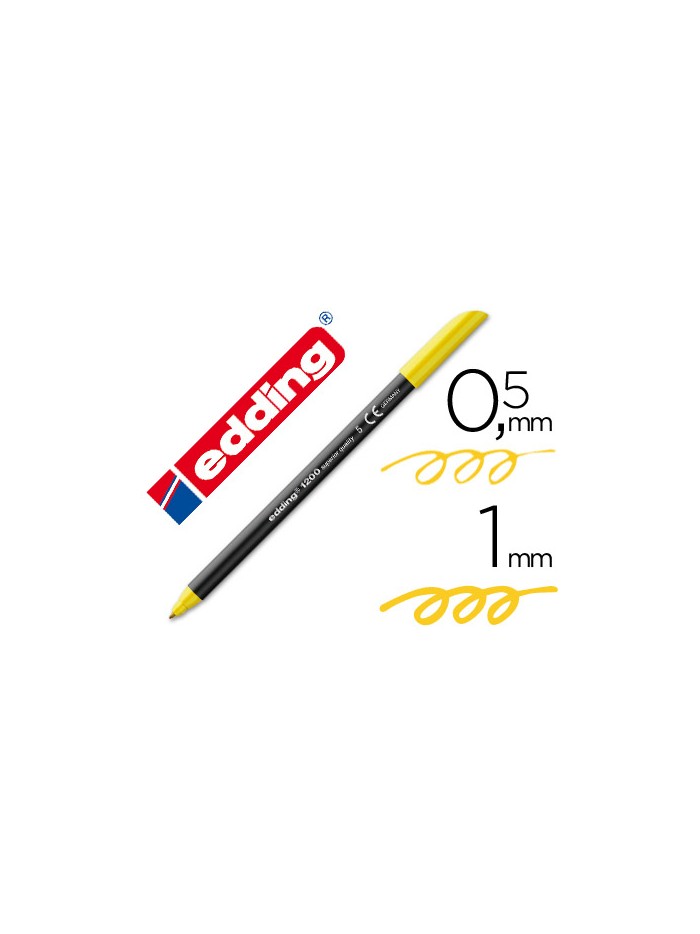 Rotulador edding punta fibra 1200 amarillo n.5 punta redonda 0.5 mm Rotulador edding punta fibra 1200 amarillo n.5 punta redonda 0.5 mm