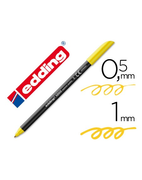 Rotulador edding punta fibra 1200 amarillo n.5 punta redonda 0.5 mm