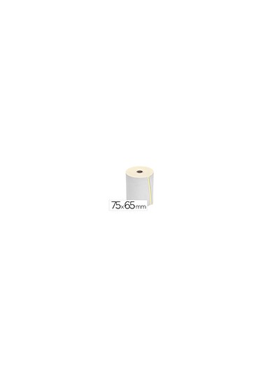 Rollo sumadora q-connect electro 75 mm ancho x 65 mm diametro copiativo con 2 hojassin bisfenol a