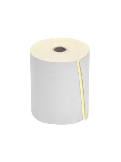 Rollo sumadora q-connect electro 75 mm ancho x 65 mm diametro copiativo con 2 hojassin bisfenol a