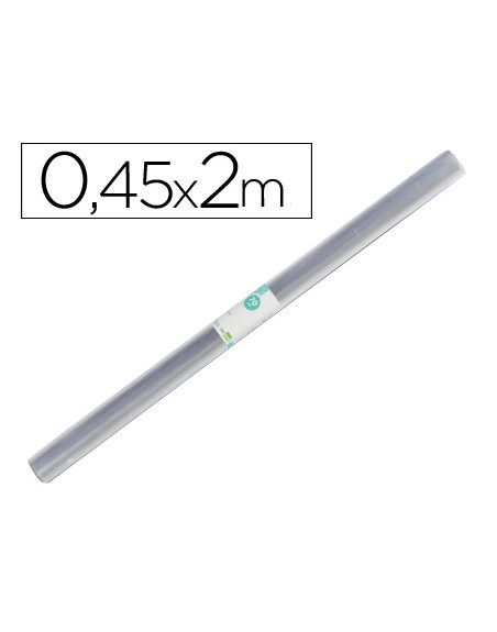 Rollo plastico forralibros liderpapel 0,45x2 mt 70 mc