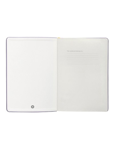 Cuaderno con gomilla antartik notes tapa dura a5 hojas lisas morado y amarillo 100 hojas 80 gr fsc