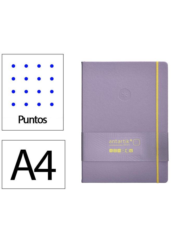 Cuaderno con gomilla antartik notes tapa dura a4 hojas puntos morado y amarillo 100 hojas 80 gr fsc Cuaderno con gomilla antartik notes tapa dura a4 hojas puntos morado y amarillo 100 hojas 80 gr fsc