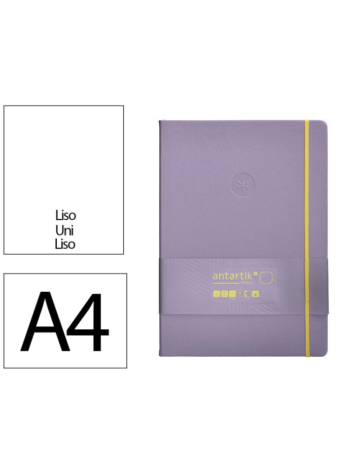 Cuaderno con gomilla antartik notes tapa dura a4 hojas lisas morado y amarillo 100 hojas 80 gr fsc Cuaderno con gomilla antartik notes tapa dura a4 hojas lisas morado y amarillo 100 hojas 80 gr fsc