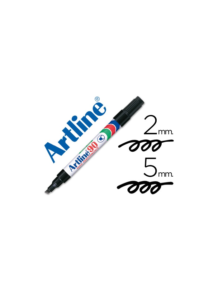 Rotulador artline marcador permanente ek-90 negro punta biselada 5 mm papel metal y cristal Rotulador artline marcador permanente ek-90 negro punta biselada 5 mm papel metal y cristal