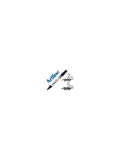 Rotulador artline marcador permanente ek-90 negro punta biselada 5 mm papel metal y cristal