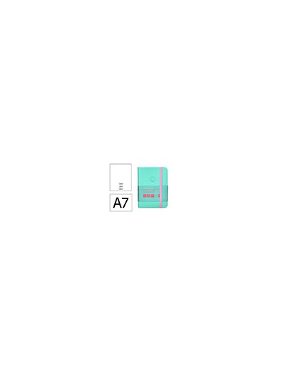 Cuaderno con gomilla antartik notes tapa dura a7 hojas lisas rosa y turquesa 80 hojas 80 gr fsc
