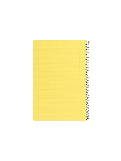 Cuaderno espiral liderpapel folio pautaguia tapa plastico 80h 75gr cuadro pautado 3mm con margen color amarillo