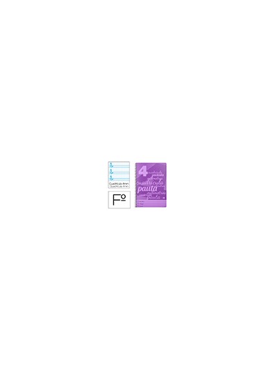 Cuaderno espiral liderpapel folio pautaguia tapa plastico 80h 75gr cuadro pautado 4mm con margen color violeta