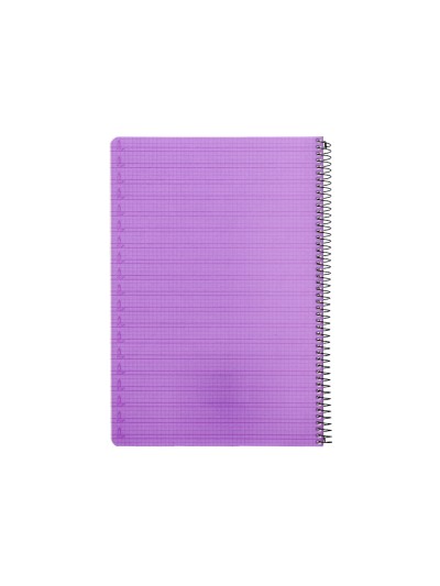 Cuaderno espiral liderpapel folio pautaguia tapa plastico 80h 75gr cuadro pautado 4mm con margen color violeta