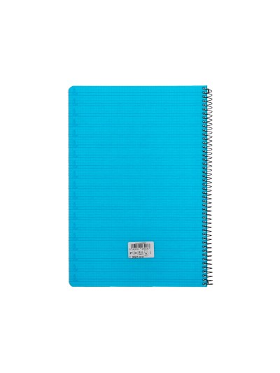 Cuaderno espiral liderpapel folio pautaguia tapa plastico 80h 75gr cuadro pautado 4mm con margen color azul