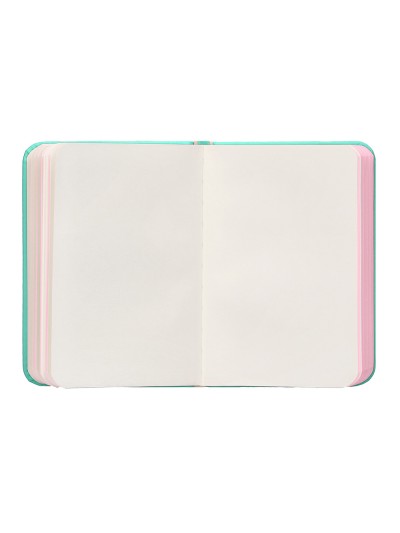 Cuaderno con gomilla antartik notes tapa dura a7 hojas lisas rosa y turquesa 80 hojas 80 gr fsc