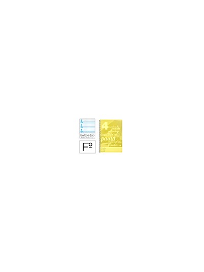 Cuaderno espiral liderpapel folio pautaguia tapa plastico 80h 75gr cuadro pautado 4mm con margen color amarillo