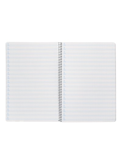 Cuaderno espiral liderpapel folio pautaguia tapa plastico 80h 75gr cuadro pautado 4mm con margen color amarillo