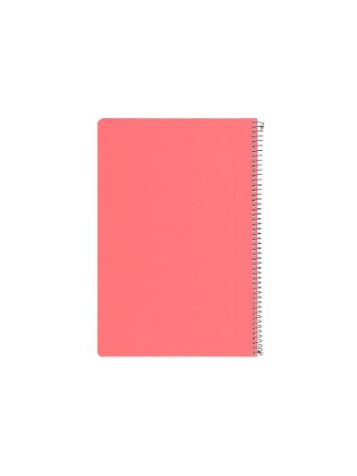 Cuaderno espiral liderpapel folio pautaguia tapa plastico 80h 75gr cuadro pautado 3mm con margen color rojo