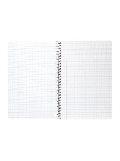 Cuaderno espiral liderpapel folio pautaguia tapa plastico 80h 75gr cuadro pautado 3mm con margen color rojo