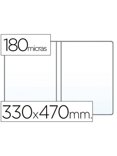 Funda portadocumento q-connect folio doble 180 micras pvc transparente 330x470mm