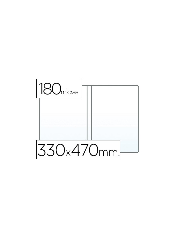 Funda portadocumento q-connect folio doble 180 micras pvc transparente 330x470mm Funda portadocumento q-connect folio doble 180 micras pvc transparente 330x470mm