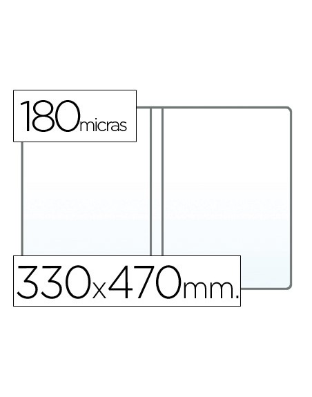 Funda portadocumento q-connect folio doble 180 micras pvc transparente 330x470mm