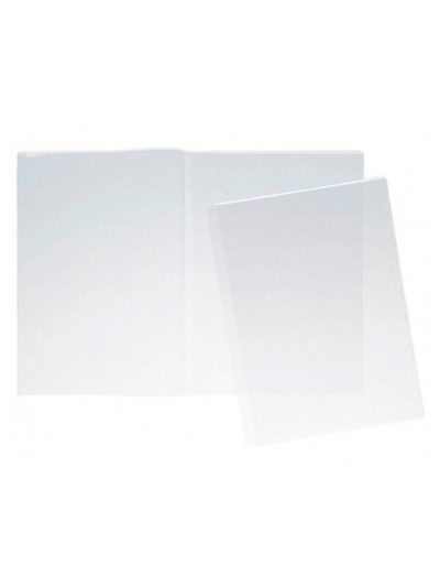 Funda portadocumento q-connect folio doble 180 micras pvc transparente 330x470mm