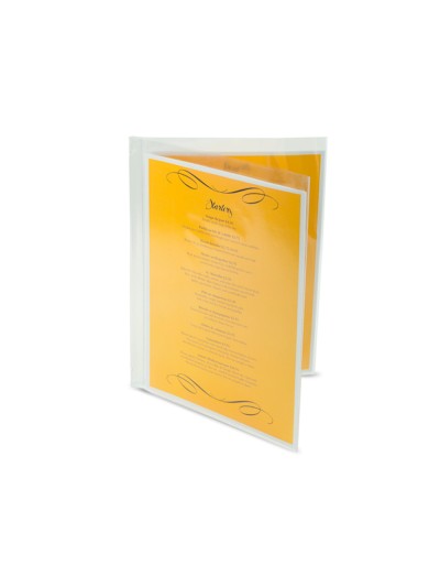 Funda portadocumento q-connect folio doble 180 micras pvc transparente 330x470mm