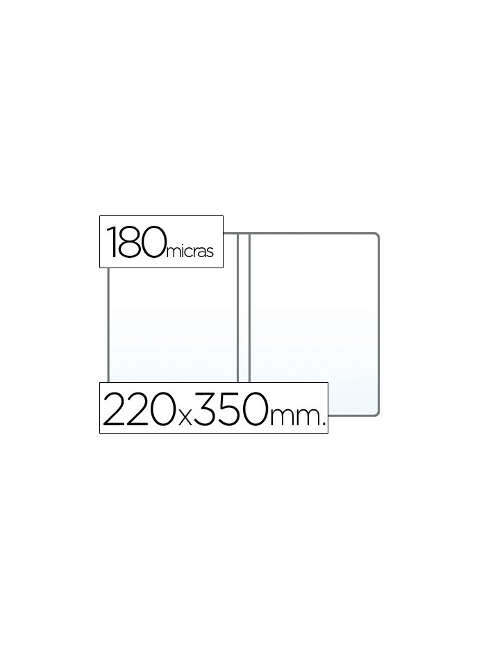 Funda portadocumento cuarto doble 180 micras pvc transparente 220x350mm Funda portadocumento cuarto doble 180 micras pvc transparente 220x350mm
