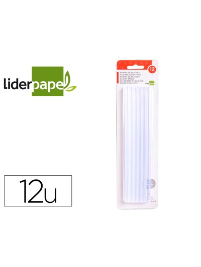 Barra termofusible liderpapel 7 mm de diametro x 200 mm de alto blister de 12 unidades