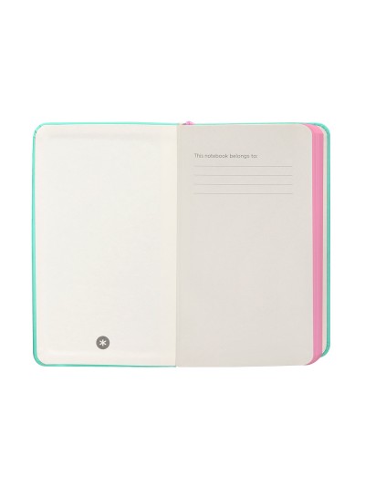 Cuaderno con gomilla antartik notes tapa dura a6 hojas cuadricula rosa y turquesa 100 hojas 80 gr fsc