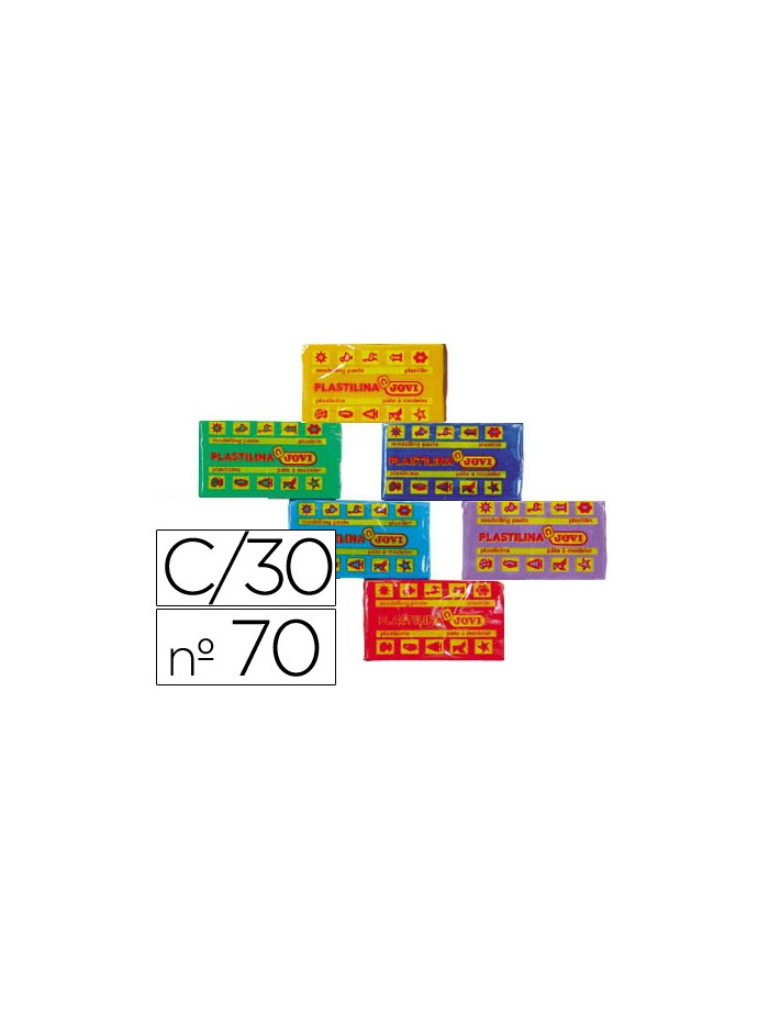 Plastilina jovi 70 tamaño pequeño caja de 30 unidades colores surtidos Plastilina jovi 70 tamaño pequeño caja de 30 unidades colores surtidos