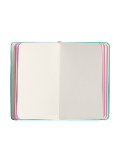Cuaderno con gomilla antartik notes tapa dura a6 hojas rayas rosa y turquesa 100 hojas 80 gr fsc