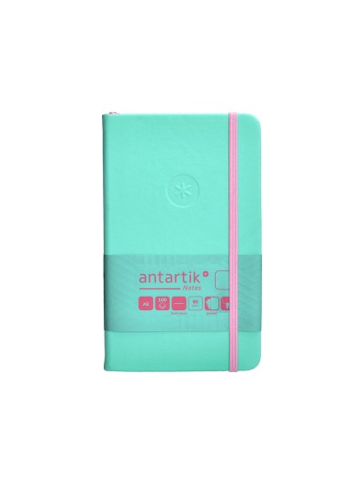 Cuaderno con gomilla antartik notes tapa dura a6 hojas lisas rosa y turquesa 100 hojas 80 gr fsc