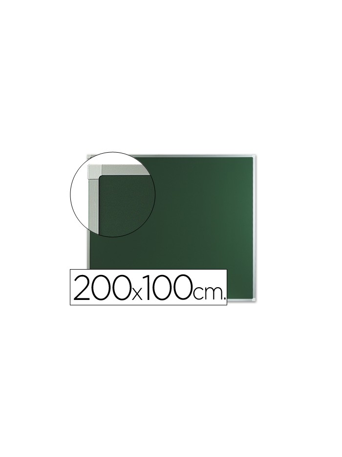 Pizarra verde q-connect mural marco de aluminio 200x100 cm sin repisa Pizarra verde q-connect mural marco de aluminio 200x100 cm sin repisa