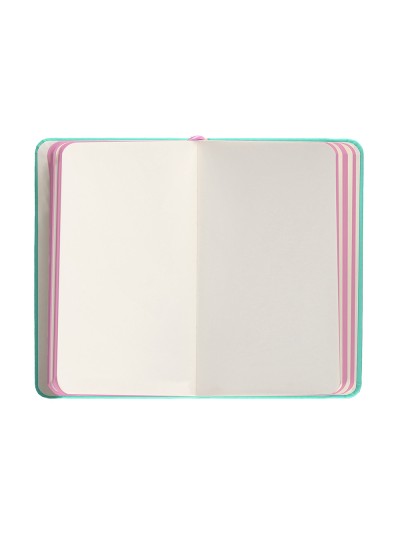 Cuaderno con gomilla antartik notes tapa dura a6 hojas lisas rosa y turquesa 100 hojas 80 gr fsc