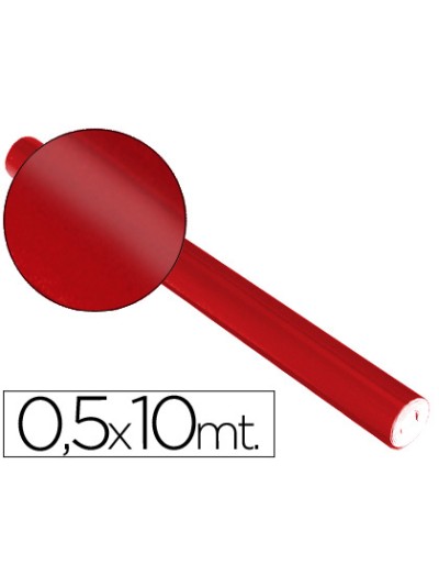 Papel metalizado rojo rollo continuo de 0,5 x 10 mt
