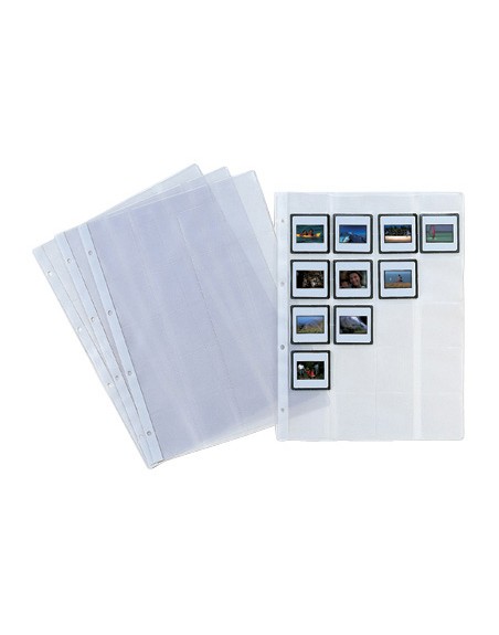 Funda pardo folio 4 taladros 200 mc lomo reforzado para 20 diapositivas