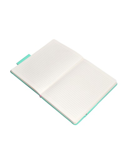 Cuaderno con gomilla antartik notes tapa dura a5 hojas cuadricula rosa y turquesa 100 hojas 80 gr fsc