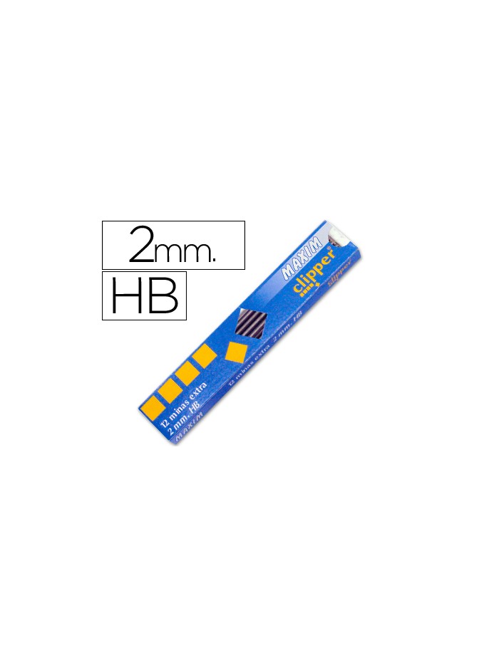 Minas maxim grafito 2 mm estuche de 12 minas Minas maxim grafito 2 mm estuche de 12 minas