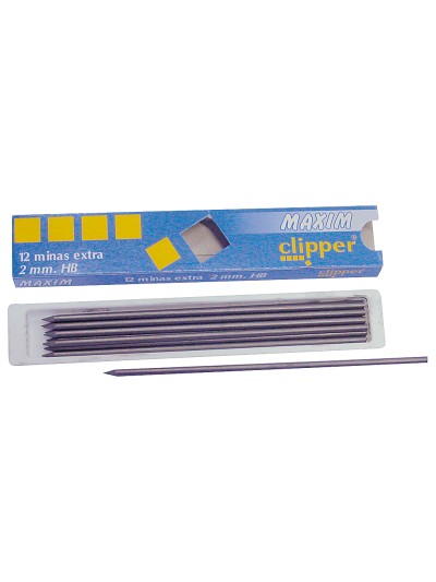 Minas maxim grafito 2 mm estuche de 12 minas
