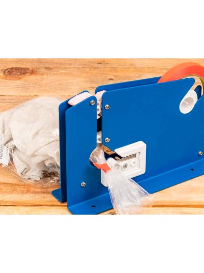 Maquina cierra bolsa q-connect metalica pintada color azul