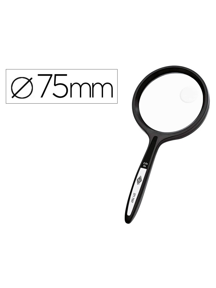 Lupa q-connect cristal bifocal 75 mm mango curvo Lupa q-connect cristal bifocal 75 mm mango curvo