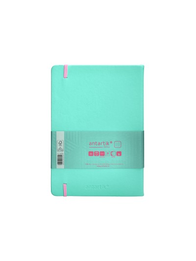 Cuaderno con gomilla antartik notes tapa dura a5 hojas puntos rosa y turquesa 100 hojas 80 gr fsc